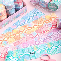 LGEGE Washi Dekorációs Szalag 6 Tekercs, 50mm Széles Fagyi és Buborék Mintával, Japán Masking Tape Scrapbookhoz, Bullet Journalhoz, Ajándékc 2