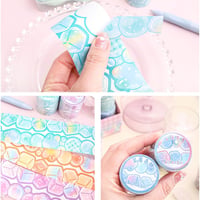 LGEGE Washi Dekorációs Szalag 6 Tekercs, 50mm Széles Fagyi és Buborék Mintával, Japán Masking Tape Scrapbookhoz, Bullet Journalhoz, Ajándékc 3