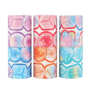LGEGE Washi Ukrasne Trake 6 Rola, 50mm Široke s Uzorkom Sladoleda i Mjehurića, Japanska Masking Traka za Scrapbooking, Bullet Journal, Poklonc