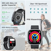 Lgnitek 1.75" HD Smartwatch ECG+HRV, Vérnyomás, Pulzus, SpO2, Hőmérséklet Monitorozás Férfiaknak és Nőknek 6