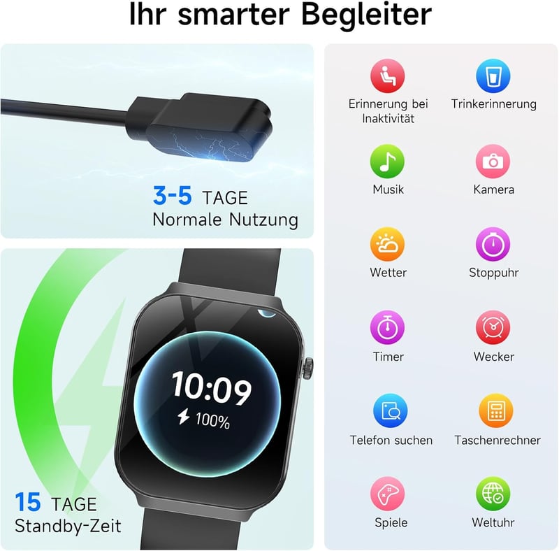 Lgnitek 2026 Smartwatch ECG + HRV Egészségmérő Óra Android iOS-hez