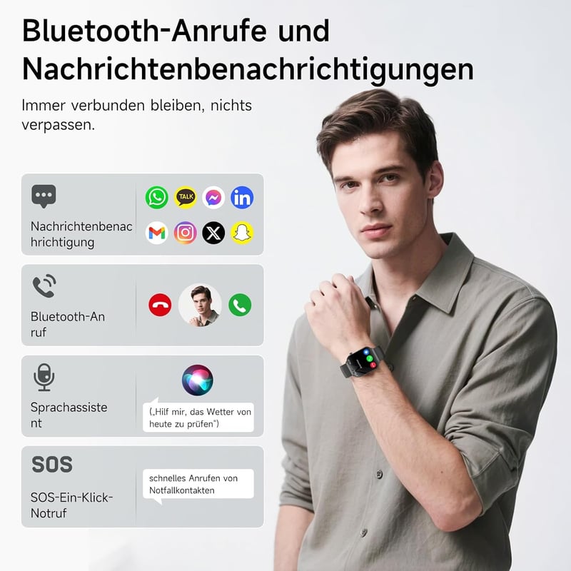 Lgnitek 2026 Smartwatch ECG + HRV Egészségmérő Óra Android iOS-hez