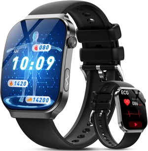 Smartwatch Lgnitek 2026 cu monitorizare sănătate ECG+HRV, ecran 2,2" - negru - Android/iOS