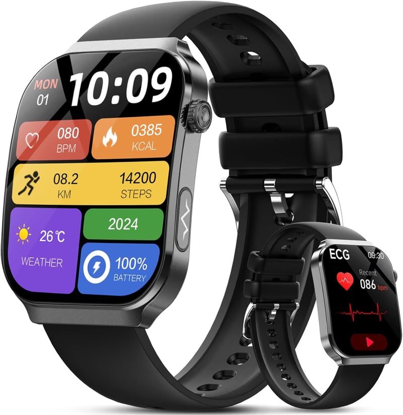 Lgnitek 2026 Smartwatch ECG+HRV Egészségfigyelő Férfiaknak Nőknek Android iOS