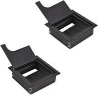 Lhdfyqt négyzet alakú kábel átvezető asztali grommet kefés tömítéssel, fekete - 2 db 1