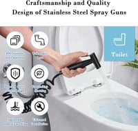 Duș igienic manual pentru toaletă Lhdfyqt, negru, cu furtun 5