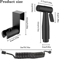 Duș igienic manual pentru toaletă Lhdfyqt, negru, cu furtun 4
