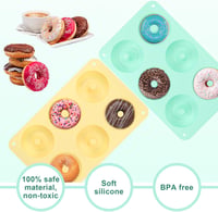 LHOEST 5 darabos szilikon fánkforma tapadásmentes sütőformához tésztafogó ecsettel BPA mentes tortához bagelhez muffinokhoz 3