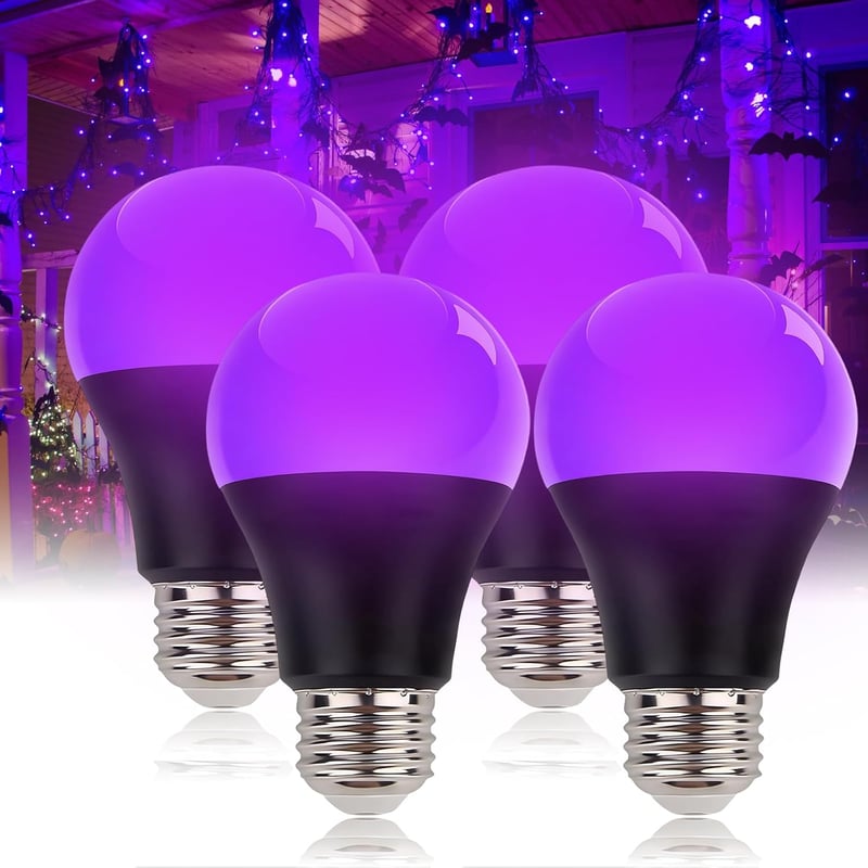 LIAISIMI UV fekete fény izzó E27, 9 W, 395 nm - 4 db
