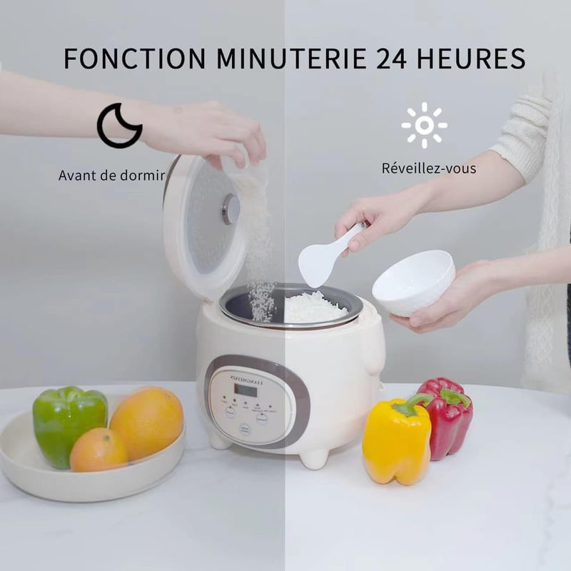 LIANGMEIXIN 1L Mini Rizsfőző Automata Tapadásmentes Edénnyel Gőzöléssel