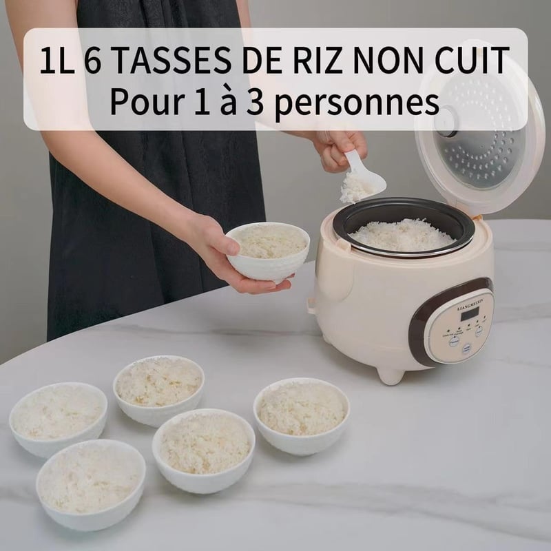 LIANGMEIXIN 1L Mini Rizsfőző Automata Tapadásmentes Edénnyel Gőzöléssel