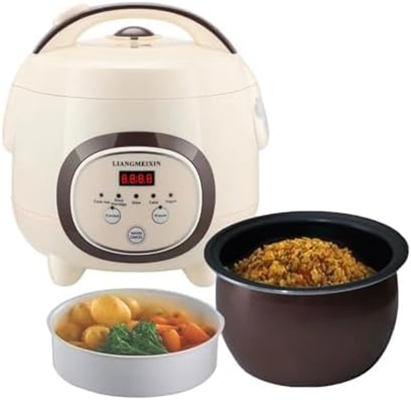 LIANGMEIXIN 1L Mini Rizsfőző Automata Tapadásmentes Edénnyel Gőzöléssel