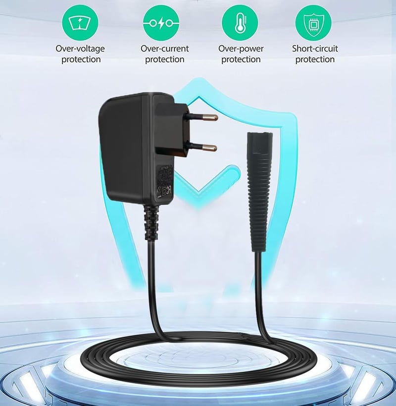 LIANSUM 12V elektromos borotva töltő Braun Series 9 7 5 3 3040s 3000s 5190cc 6620 9000 hálózati tápegység fekete