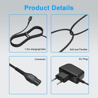 LIANSUM fekete borotvatöltő tápkábel Philips Norelco OneBlade QP2520 QP2620 RQ328 RQ338 RQ350 QG3340 4,3 V A00390 modellhez 4