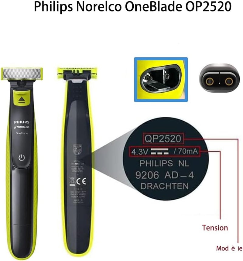 LIANSUM fekete borotvatöltő tápkábel Philips Norelco OneBlade QP2520 QP2620 RQ328 RQ338 RQ350 QG3340 4,3 V A00390 modellhez
