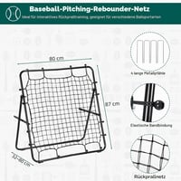Rebounder LIANTRAL pentru fotbal, volei și baseball, plasă portabilă pentru antrenament, unghi reglabil pentru pase și șuturi, 80 x 87 cm 2
