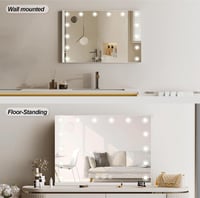 LIANWANG Hollywood Sminktükör 14 LED Világítással - 80x60 cm Smink Tükör 3 Színhőmérséklettel, Érintőképernyős, USB Töltővel, Fényerőszabály 6