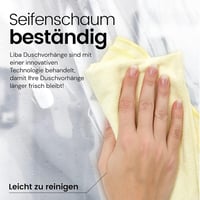 LiBa Penészálló Antibakteriális Zuhanyfüggöny Előlap, 72x72 Átlátszó - Szagtalan, Környezetbarát PEVA, Gyorsan Száradó, Vízálló 4