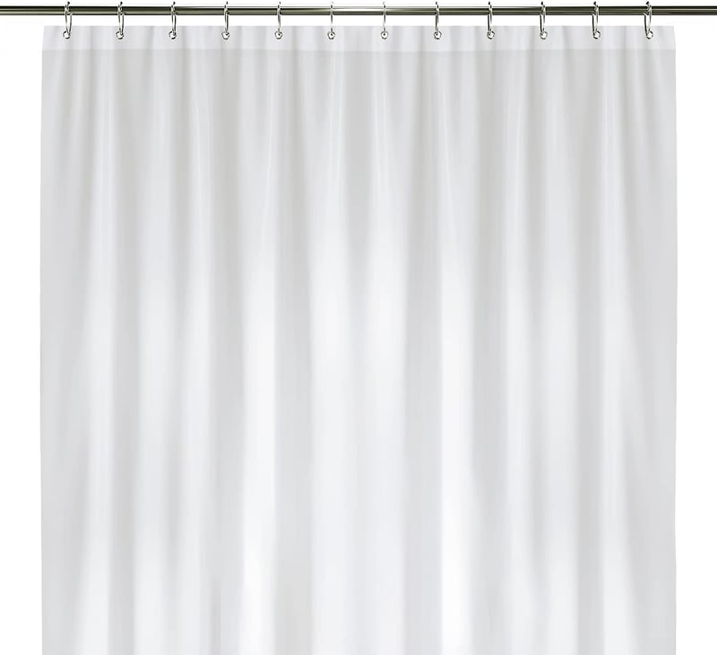 LiBa PEVA Zuhanyfüggöny Alátét, Fehér, 183 x 183 cm, Vízálló, Penészálló, Antimikrobiális, Tartós Fürdőszobai Védőfüggöny