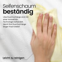 LiBa Zuhanyfüggöny Súlyozott Aljjal, Matt Fagyos Színben, Penészálló PEVA Anyagból, Extra Hosszú 183x213 cm, Vízálló Fürdőszobai Kiegészítő 3