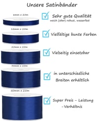 Saténová stuha Libetui tmavomodrá – 3 mm x 50 m 3