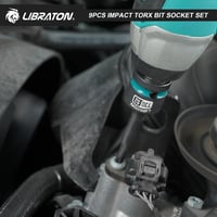 LIBRATON 9 részes Torx bit dugófej készlet 1/2" S2 acél T30-T80 ütésálló 8