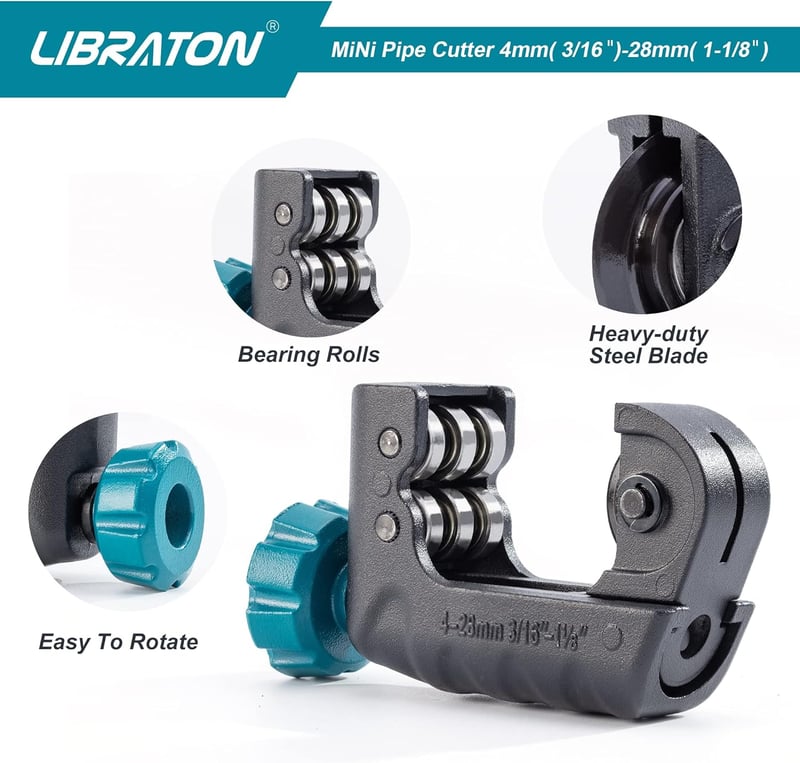 Libraton E Mini csőmetsző 4-28 mm réz és rozsdamentes acél csövekhez