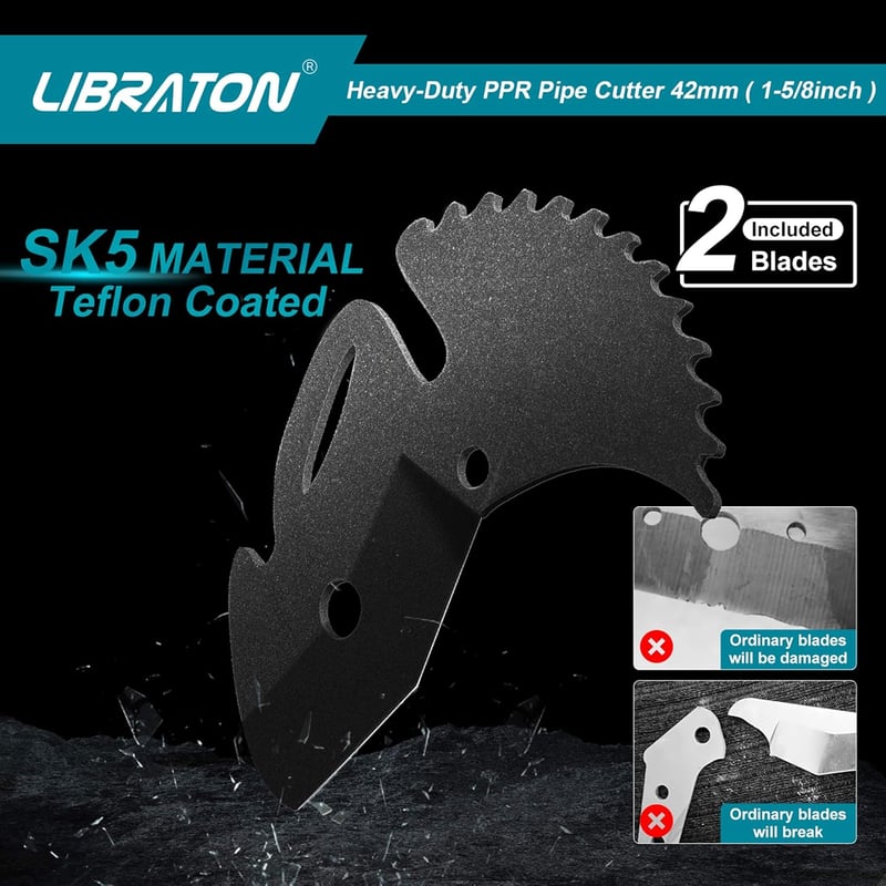 Libraton PVC csővágó 42mm, cserélhető pengével, műanyag csövekhez