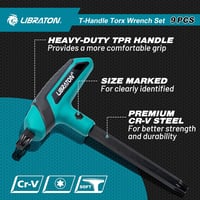 LIBRATON T10-T50 Torx Kulcs Készlet Autó Kerékpár Szereléshez Tárolóval 3