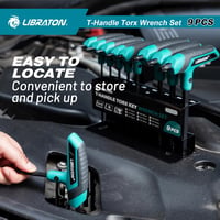LIBRATON T10-T50 Torx Kulcs Készlet Autó Kerékpár Szereléshez Tárolóval 6
