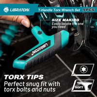 LIBRATON T10-T50 Torx Kulcs Készlet Autó Kerékpár Szereléshez Tárolóval 5