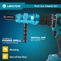 Libraton Vak Szegecs Adapter Fúrógéphez és Csavarbehajtóhoz 2.4-4.8mm 3