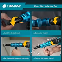 Libraton Vak Szegecs Adapter Fúrógéphez és Csavarbehajtóhoz 2.4-4.8mm 5