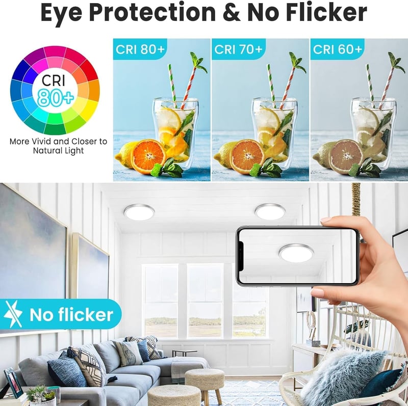 libtit LED Mennyezeti Lámpa Ezüst 15W 18cm Kerek Vízálló 3 Színhőmérséklet 3000K-6500K Modern Fürdőszoba Konyha Előszoba