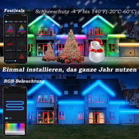 Lichaser 40m RGB LED szalag kültéri vízálló Bluetooth és RF távirányítóval 3