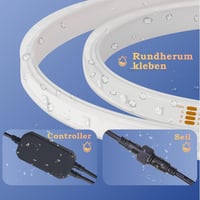 Lichaser 40m RGB LED szalag kültéri vízálló Bluetooth és RF távirányítóval 4
