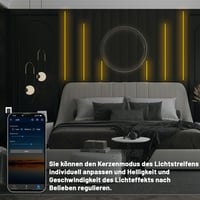 Bandă LED COB Lichaser pentru panouri acustice, 1 m, 6 role, 2700K alb cald, Bluetooth, aplicație și telecomandă, 12V, pentru panouri de perete, rafturi, dulapuri 4