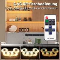 Bandă LED COB Lichaser pentru panouri acustice, 1 m, 6 role, 2700K alb cald, Bluetooth, aplicație și telecomandă, 12V, pentru panouri de perete, rafturi, dulapuri 5
