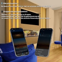 Bandă LED COB Lichaser pentru panouri acustice, 1 m, 6 role, 2700K alb cald, Bluetooth, aplicație și telecomandă, 12V, pentru panouri de perete, rafturi, dulapuri 6