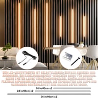 Lichaser LED szalag akusztikus panelhez, 6 dimmelhető meleg fehér csík, önragasztó (2 * 40+2 * 60+2 * 90 cm) 4
