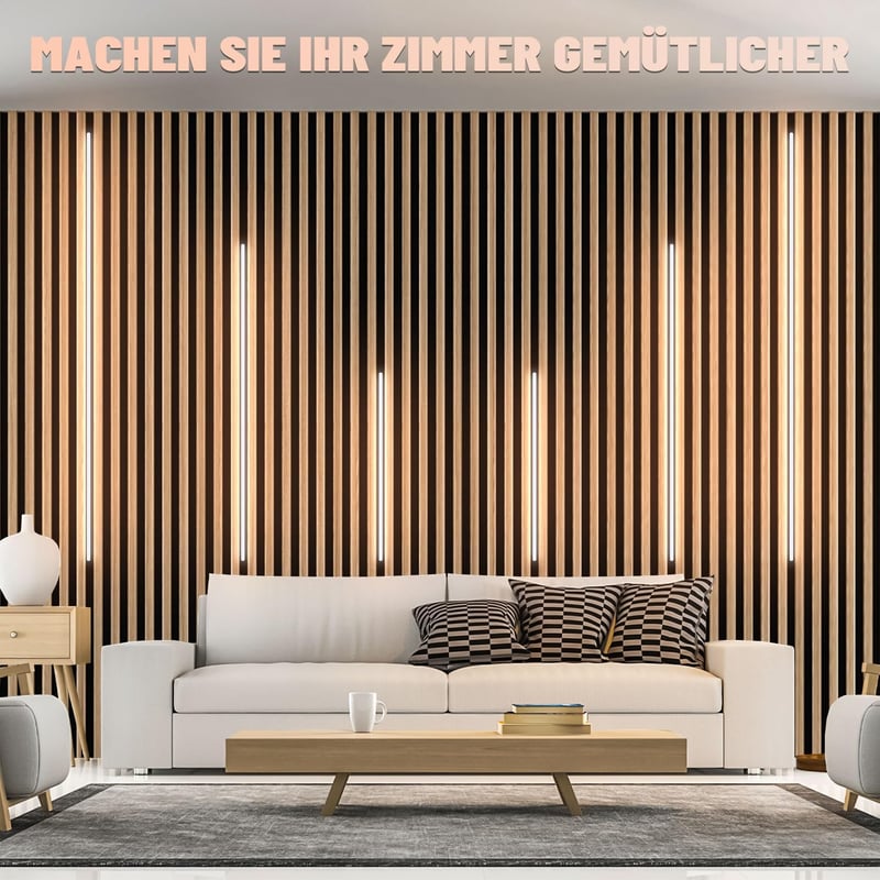 Lichaser LED szalag akusztikus panelhez, 6 db dimmelhető meleg fehér, önragasztó  (2 x 40 + 4 x 70 cm)