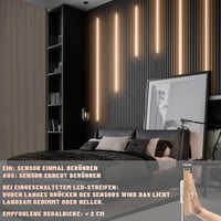 Lichaser LED szalag akusztikus panelhez, 6 db dimmelhető meleg fehér, önragasztó  (2 x 40 + 4 x 70 cm) 6