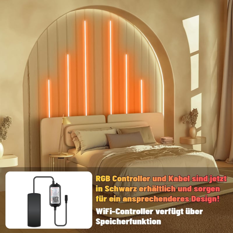 Lichaser RGB LED szalag akusztikus panelokhoz WiFi Alexa 6db (2 x 40 + 2 x 60 + 2 x 90 cm)