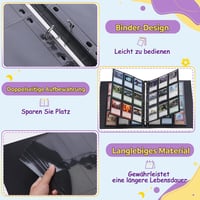 Lictin Kártyagyűjtő Album 540 Zsebbel - Fekete, Vízálló, Kemény Borítású Gyűjtőmappa YuGiOh, Ninjago, Fortnite és Focikártyákhoz 2