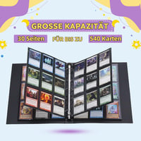 Lictin Kártyagyűjtő Album 540 Zsebbel - Fekete, Vízálló, Kemény Borítású Gyűjtőmappa YuGiOh, Ninjago, Fortnite és Focikártyákhoz 3
