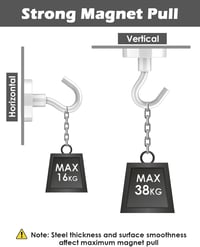 Lictin Mágneses Horgok 6 db Neodímium Mágnes 38 kg Teherbírás Fehér 2