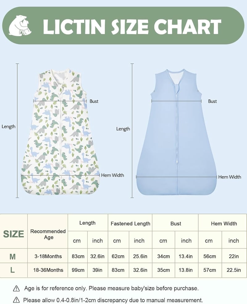 Lictin nyári alvózsák 2 db, 0,5 tog, 18-36 hónapos, 83-99 cm, kék