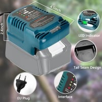 Lieberwell Töltő Makita 18V Akkumulátorokhoz, Hordozható Mini Gyorstöltő LED Kijelzővel BL1815N BL1830 BL1840 BL1850B BL1860 Kompatibilis 5