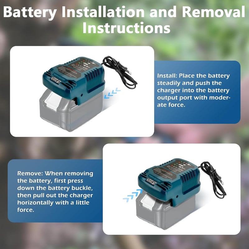 Lieberwell Töltő Makita 18V Akkumulátorokhoz, Hordozható Mini Gyorstöltő LED Kijelzővel BL1815N BL1830 BL1840 BL1850B BL1860 Kompatibilis