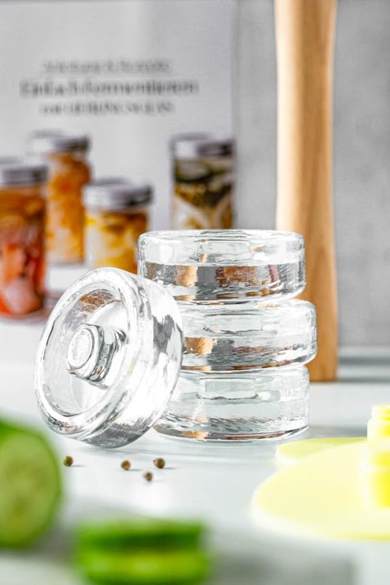 LIEBLINGSGLAS Fermentálás Kezdőcsomag Üvegsulyokkal és Fakalapáccsal